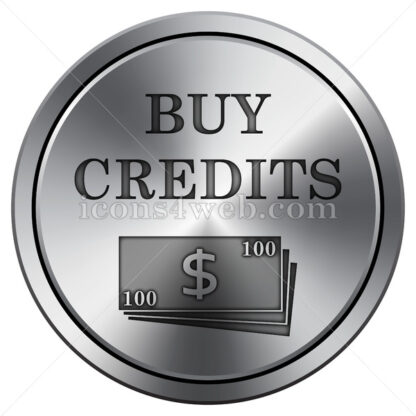 Buy credits icon. Round icon imitating metal. - Website icons