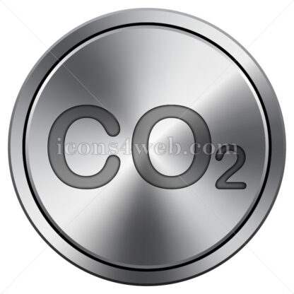 CO2 icon. Round icon imitating metal. - Website icons