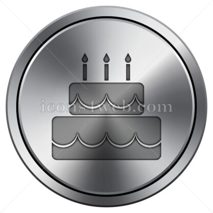 Cake icon. Round icon imitating metal. - Website icons
