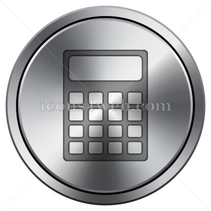 Calculator icon. Round icon imitating metal. - Website icons