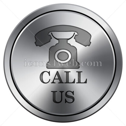 Call us icon. Round icon imitating metal. - Website icons