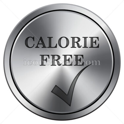 Calorie free icon. Round icon imitating metal. - Website icons