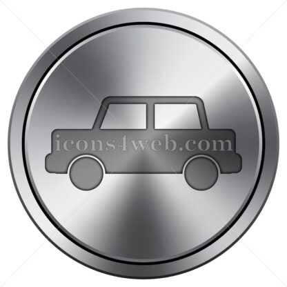 Car icon. Round icon imitating metal. - Website icons