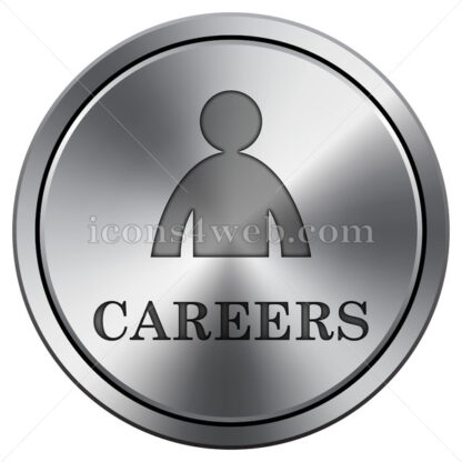 Careers icon. Round icon imitating metal. - Website icons