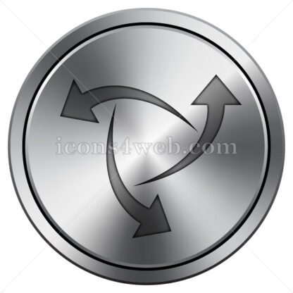 Change arrows out icon. Round icon imitating metal. - Website icons
