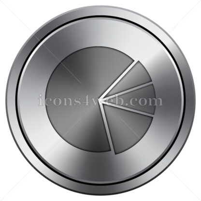 Chart pie icon. Round icon imitating metal. - Website icons