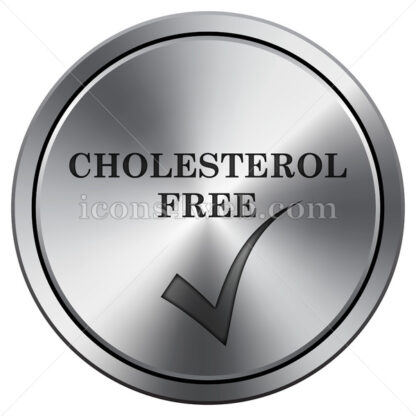 Cholesterol free icon. Round icon imitating metal. - Website icons