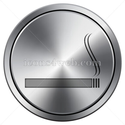 Cigarette icon. Round icon imitating metal. - Website icons