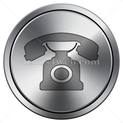 Classic phone icon. Round icon imitating metal. - Website icons