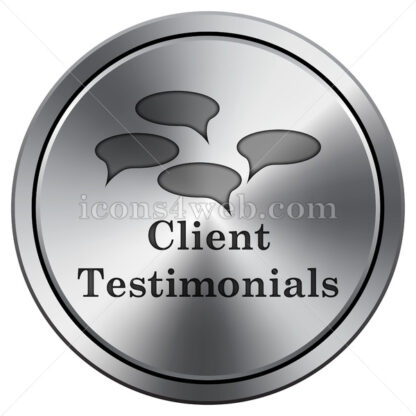 Client testimonials icon. Round icon imitating metal. - Website icons