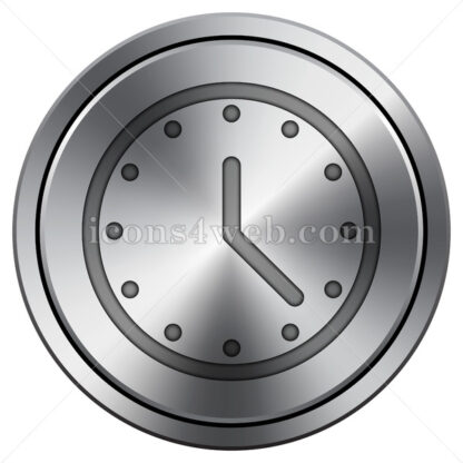 Clock icon. Round icon imitating metal. - Website icons