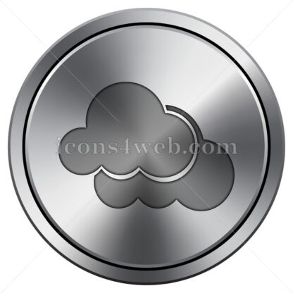 Clouds icon. Round icon imitating metal. - Website icons