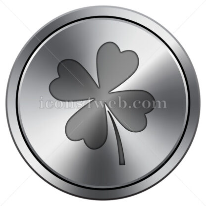 Clover icon. Round icon imitating metal. - Website icons