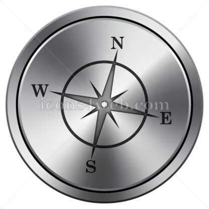 Compass icon. Round icon imitating metal. - Website icons