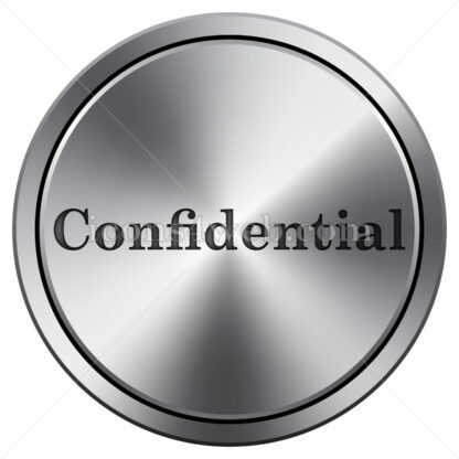 Confidential icon. Round icon imitating metal. - Website icons