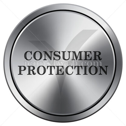 Consumer protection icon. Round icon imitating metal. - Website icons