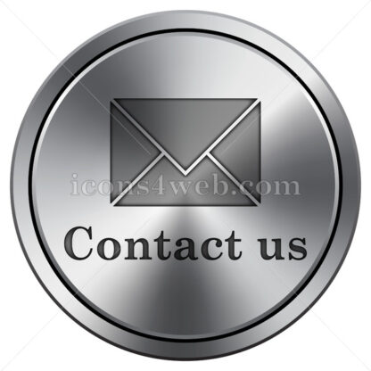 Contact us icon. Round icon imitating metal. E-mail metallic icon. - Website icons