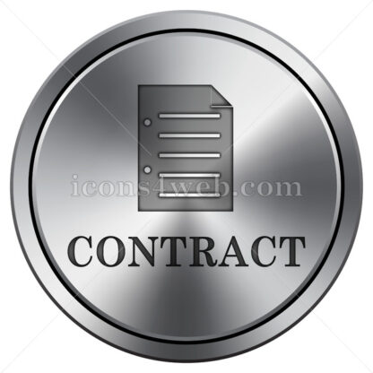 Contract icon. Round icon imitating metal. - Website icons