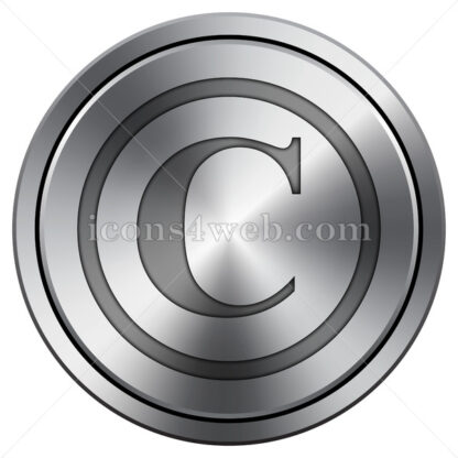 Copyright icon. Round icon imitating metal. - Website icons