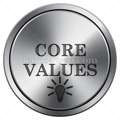 Core values icon. Round icon imitating metal. - Website icons