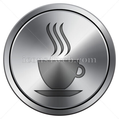 Cup icon. Round icon imitating metal. - Icons for website