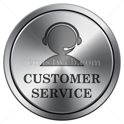 Customer service icon. Round icon imitating metal. - Website icons