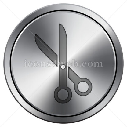 Cut icon. Round icon imitating metal. - Website icons