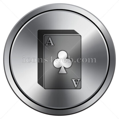 Deck of cards icon. Round icon imitating metal. - Website icons
