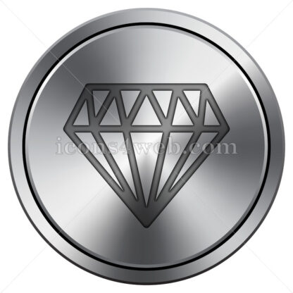 Diamond icon. Round icon imitating metal. - Website icons