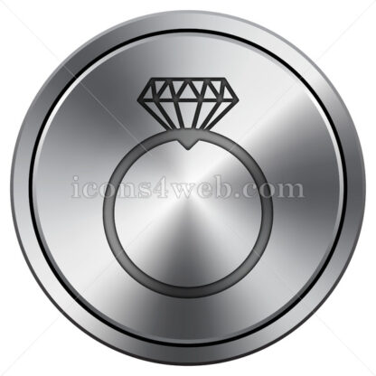 Diamond ring icon. Round icon imitating metal. - Website icons