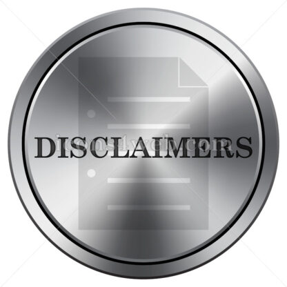 Disclaimers icon. Round icon imitating metal. - Website icons