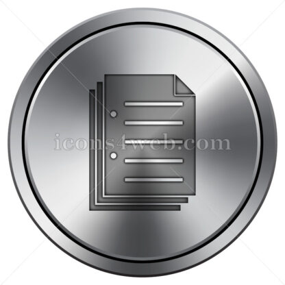 Document icon. Round icon imitating metal. - Website icons