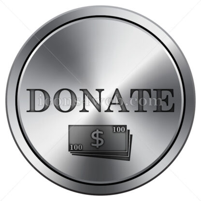 Donate icon. Round icon imitating metal. - Website icons