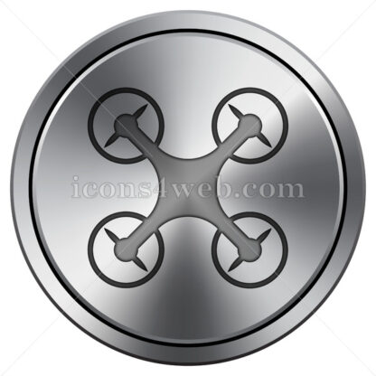 Drone icon. Round icon imitating metal. - Website icons