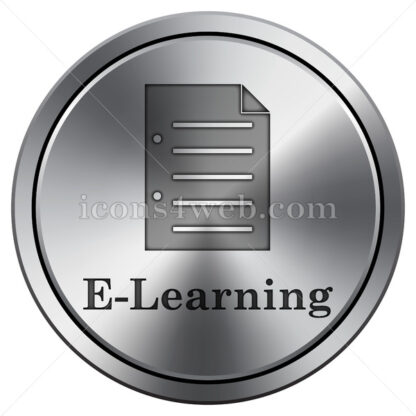 E-learning icon. Round icon imitating metal. - Website icons