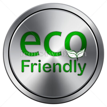 Eco Friendly icon. Round icon imitating metal. - Website icons