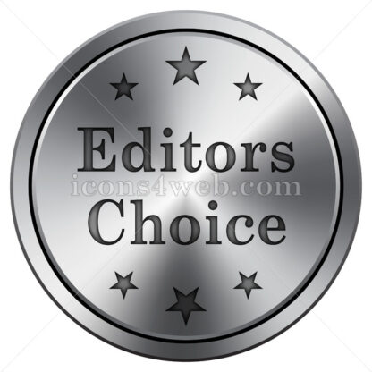 Editors choice icon. Round icon imitating metal. - Website icons