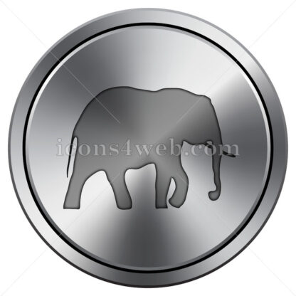 Elephant icon. Round icon imitating metal. - Website icons
