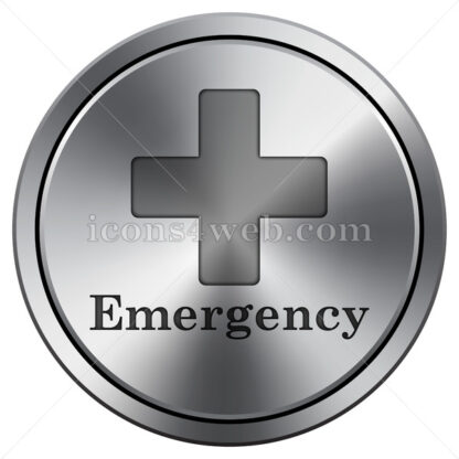 Emergency icon. Round icon imitating metal. - Website icons