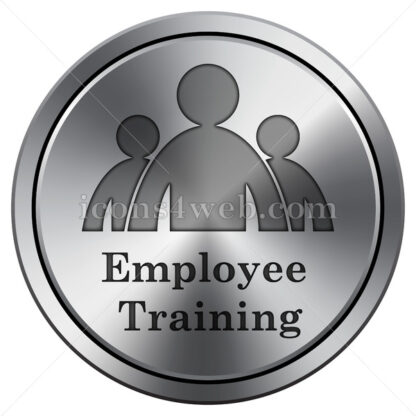 Employee training icon. Round icon imitating metal. - Website icons