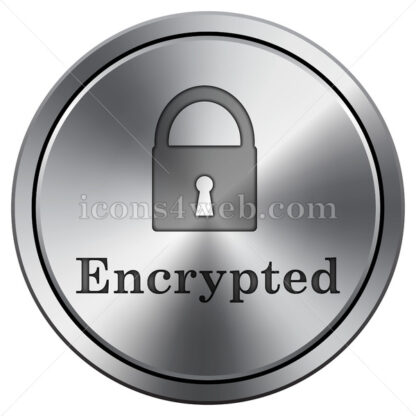 Encrypted icon. Round icon imitating metal. - Website icons