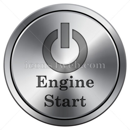 Engine start icon. Round icon imitating metal. - Website icons