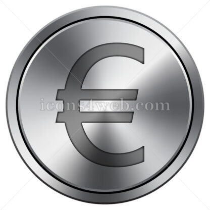 Euro icon. Round icon imitating metal. - Website icons