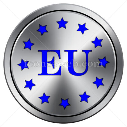 European union icon. Round icon imitating metal. - Website icons