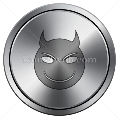 Evil icon. Round icon imitating metal. - Website icons