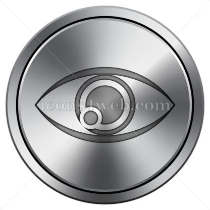 Eye icon. Round icon imitating metal. - Website icons