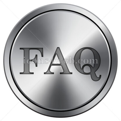 FAQ icon. Round icon imitating metal. - Website icons