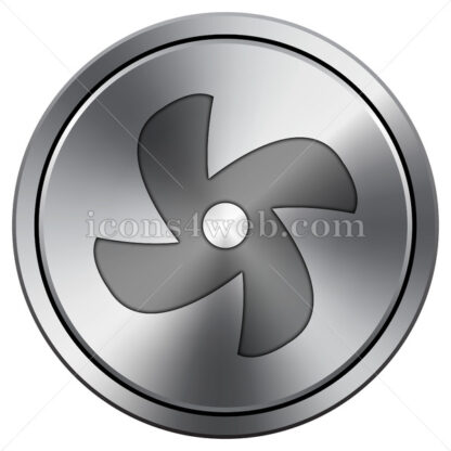 Fan icon. Round icon imitating metal. Carved design - Website icons