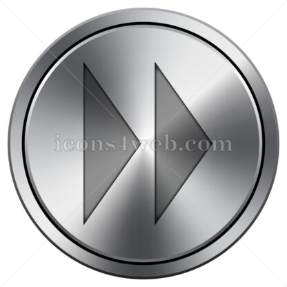 Fast forward sign icon. Round icon imitating metal. - Website icons