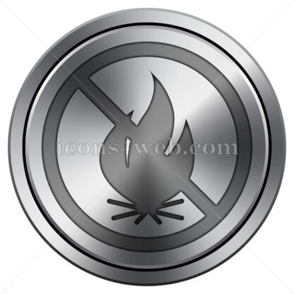 Fire forbidden icon. Round icon imitating metal. - Website icons